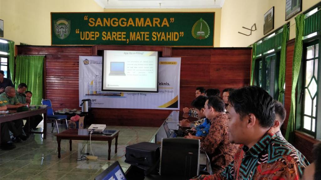 Suasana ruang pertemuan Kodim 0109 Aceh Singkil