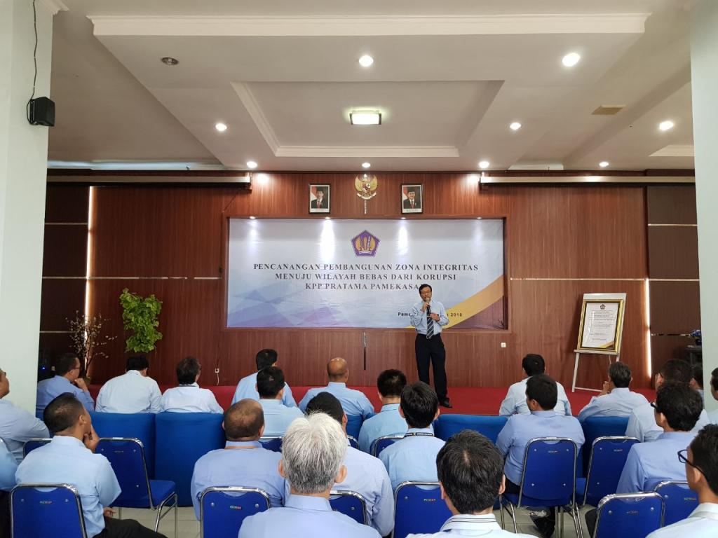 Sambutan dan pemberian arahan dari Kepala KPP Pratama Pamekasan