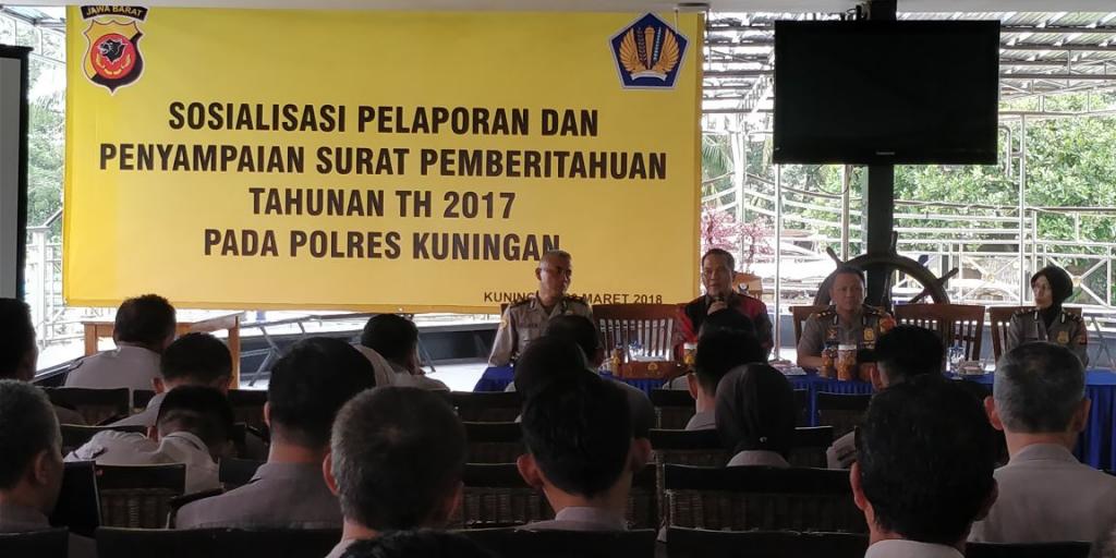 Kepala KPP Pratama Kuningan membuka acara Sosialisasi e-filling
