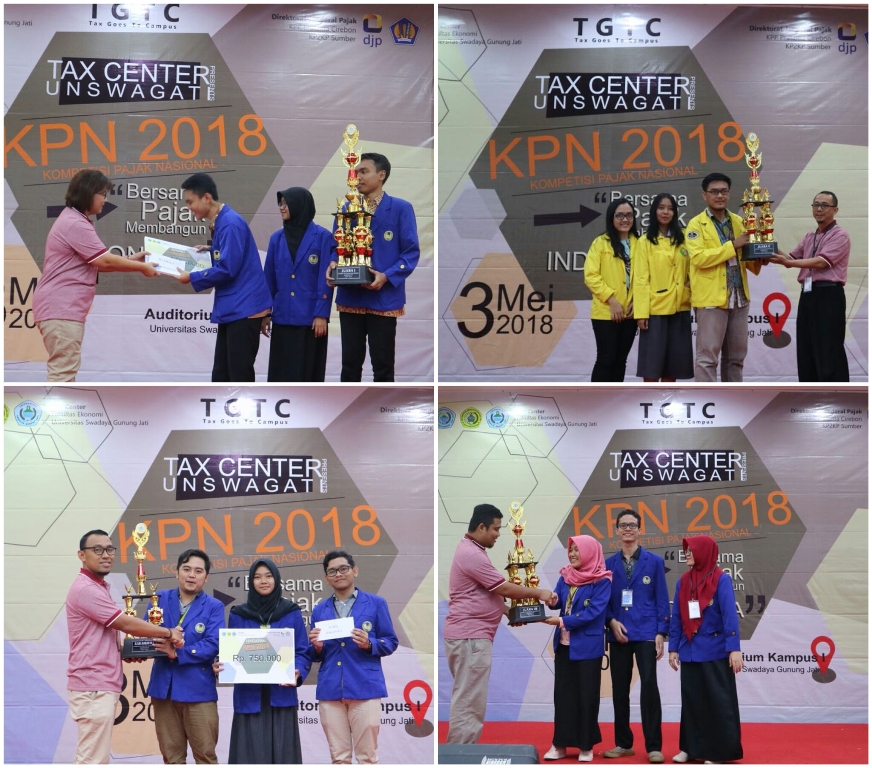 Pemberian Hadiah Kepada Juara 1, 2, 3 dan Juara Harapan dalam Kompetisi Pajak Nasional 2018