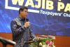 Bimo Wijayanto, Direktur Jenderal Pajak, menyampaikan sambutan.